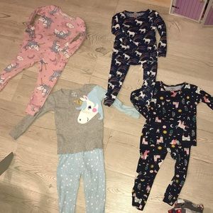 2 piece pajama sets unicorns (4 sets)